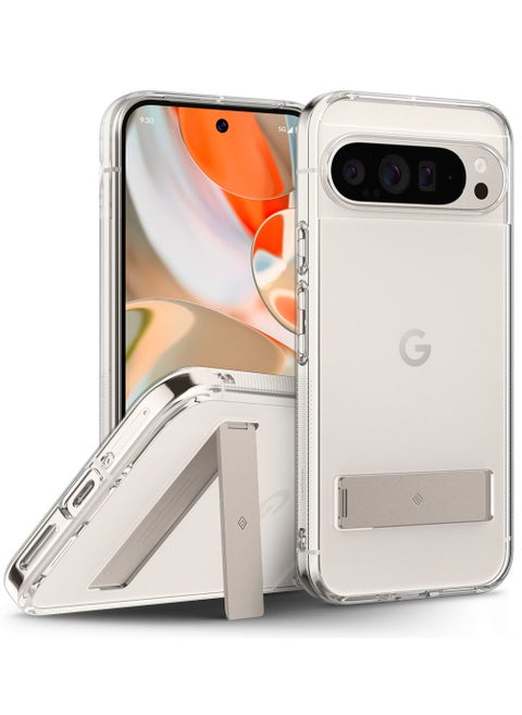 Capella Kickstand for Google Pixel 9 Pro XL Case Cover [Built-in Kick Stand] Military Grade - Clear Ivory
