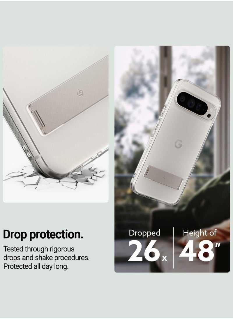 Caseology - Capella Kickstand for Google Pixel 9 Pro XL Case Cover [Built-in Kick Stand] Military Grade - Clear Ivory - Image 1