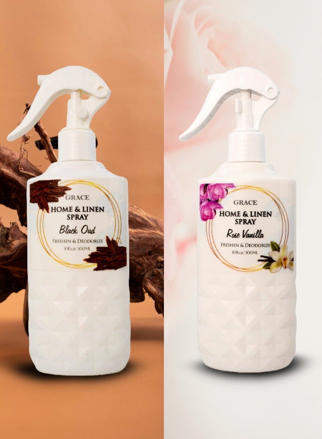 Grace Perfumes Black Oud and Rose Vanilla Fragrances, 2 Pack - Image 1