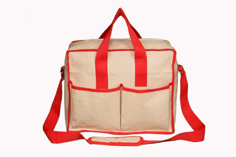 PAHAL Heavy Duty Canvas Tool Bag for Electricians & Technicians | White Durable Tool Organizer with 4 Pockets | Multipurpose Tool Storage Bag for Home & Industrial Use - Image 2