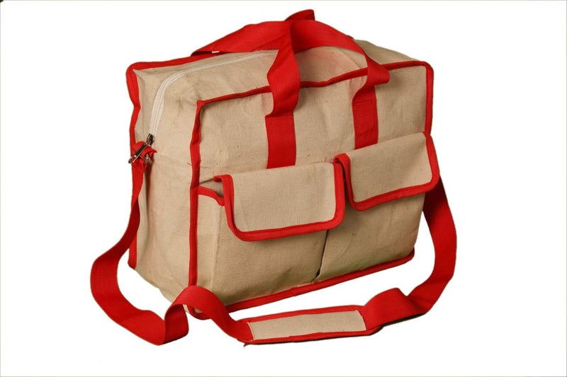 PAHAL Heavy Duty Canvas Tool Bag for Electricians & Technicians | White Durable Tool Organizer with 4 Pockets | Multipurpose Tool Storage Bag for Home & Industrial Use - Image 4