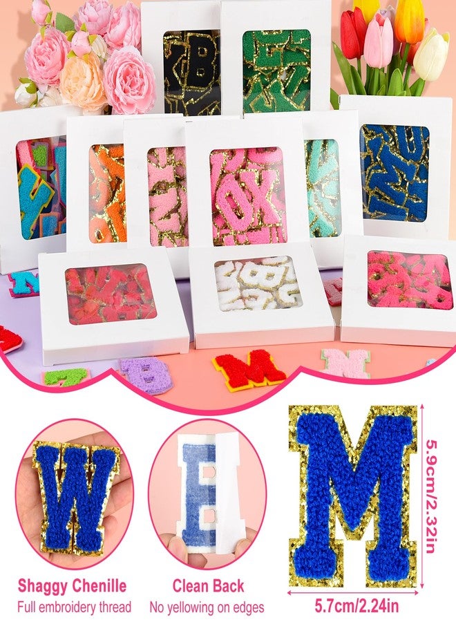 ASTARON 26 Pcs Self Adhesive Letter Patches Chenille Letters Stickers, A-Z Embroidered Applique Patches Alphabet Cloth Patch for Clothes, Bags, Hat, Phone Case, DIY Accessories (Dark Blue) - Image 2