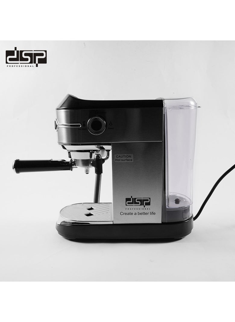 DSP - DSP Espresso Coffee Maker, 15 Bar, 1450 Watt, Silver, KA3065 - Image 1