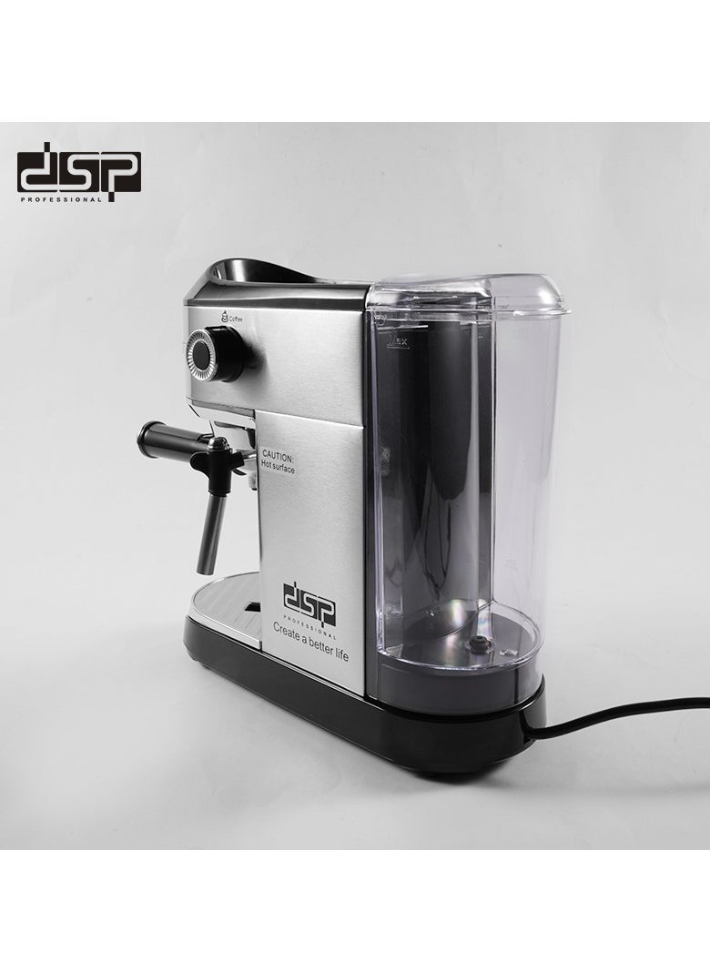 DSP - DSP Espresso Coffee Maker, 15 Bar, 1450 Watt, Silver, KA3065 - Image 1