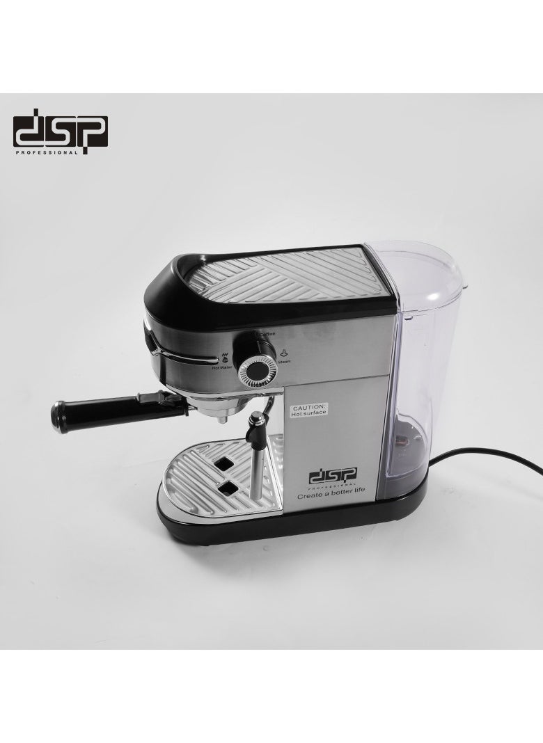 DSP - DSP Espresso Coffee Maker, 15 Bar, 1450 Watt, Silver, KA3065 - Image 1