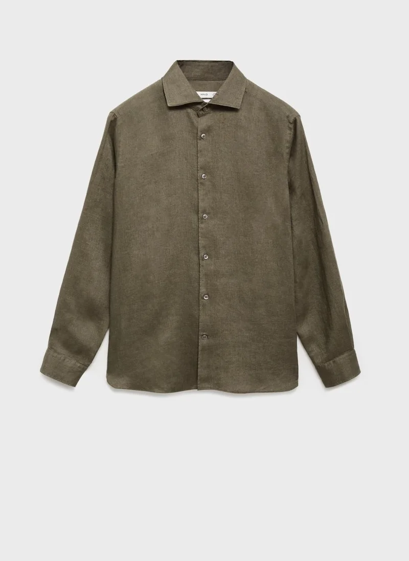 Mango Man linen regular-fit shirt