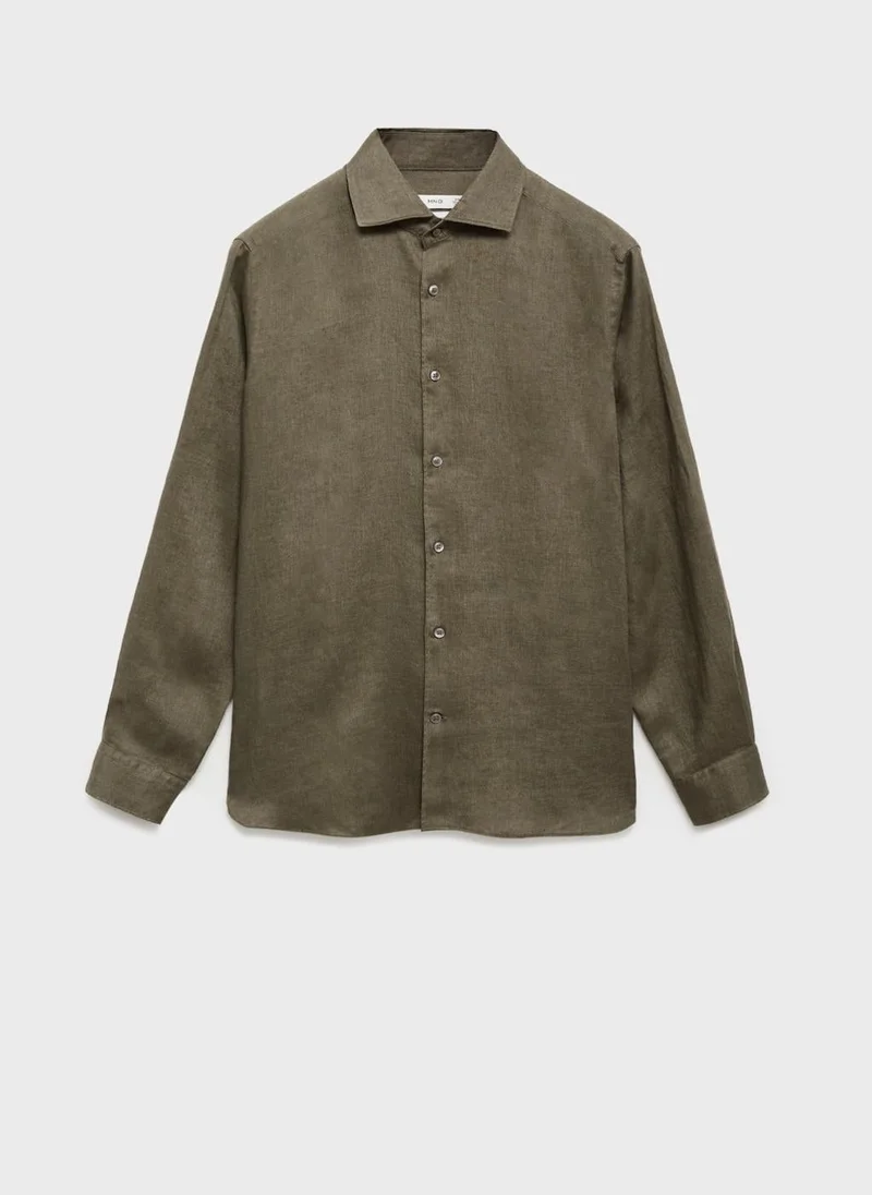 Mango Man  linen regular-fit shirt for Men | Best Price UAE