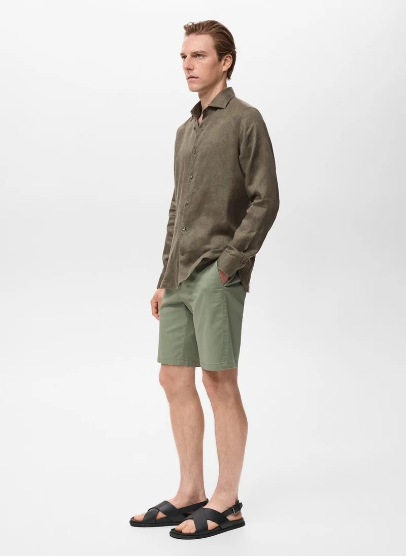 Mango Man  linen regular-fit shirt for Men | Best Price UAE