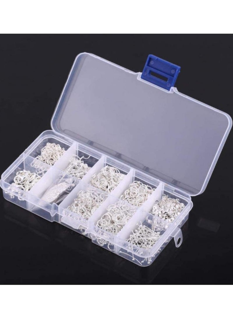 إيونتو مجموعة أدوات صنع المجوهرات بنفسك، دبابيس رأس، سلك أذن، خطافات، مشبك جراد البحر، سلسلة خرز، بداية - Image 1