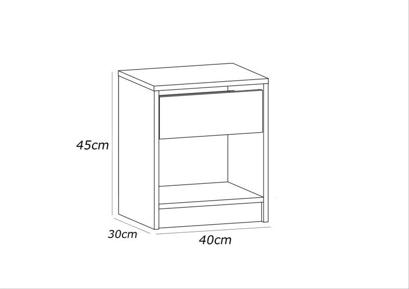 Furniture Store Modern MDF nightstand - Height 45 cm - Width 40 cm - Depth 30 cm, from Furniture Store. - Image 5