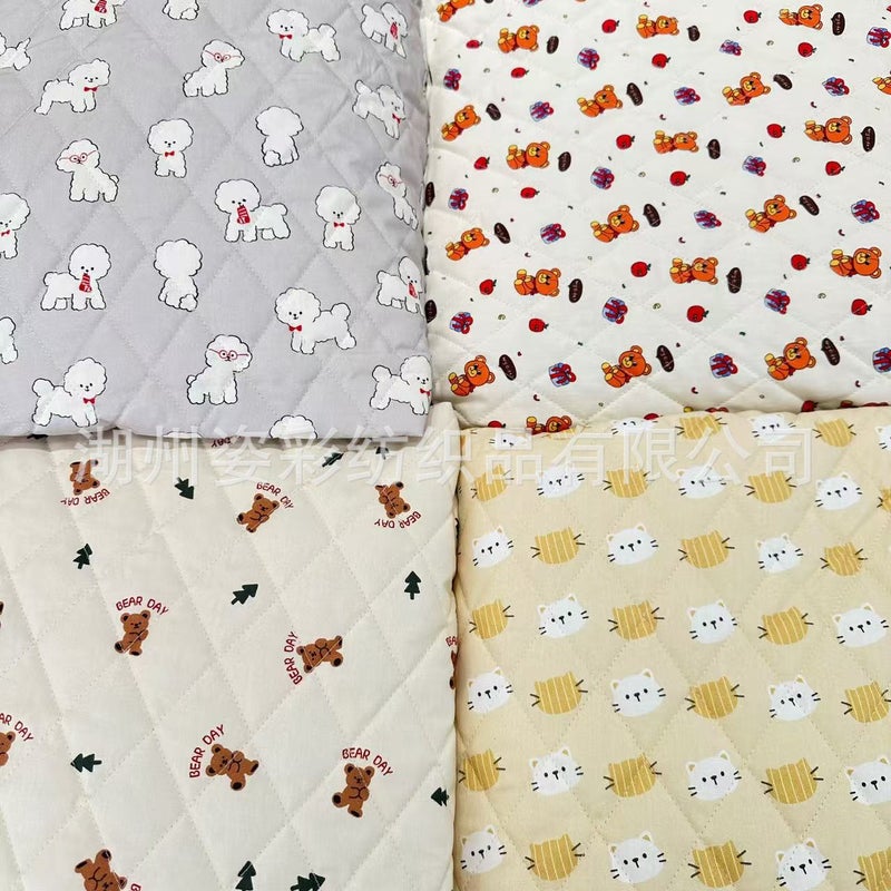 Cotton 40 Digital Printed Prismatic Plaid Cat And Dog Head Dress Children'S Clothing Women'S Shirt Surface - Image 2