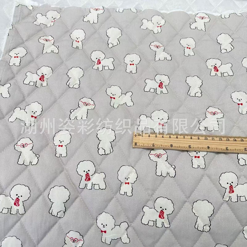 Cotton 40 Digital Printed Prismatic Plaid Cat And Dog Head Dress Children'S Clothing Women'S Shirt Surface - Image 5