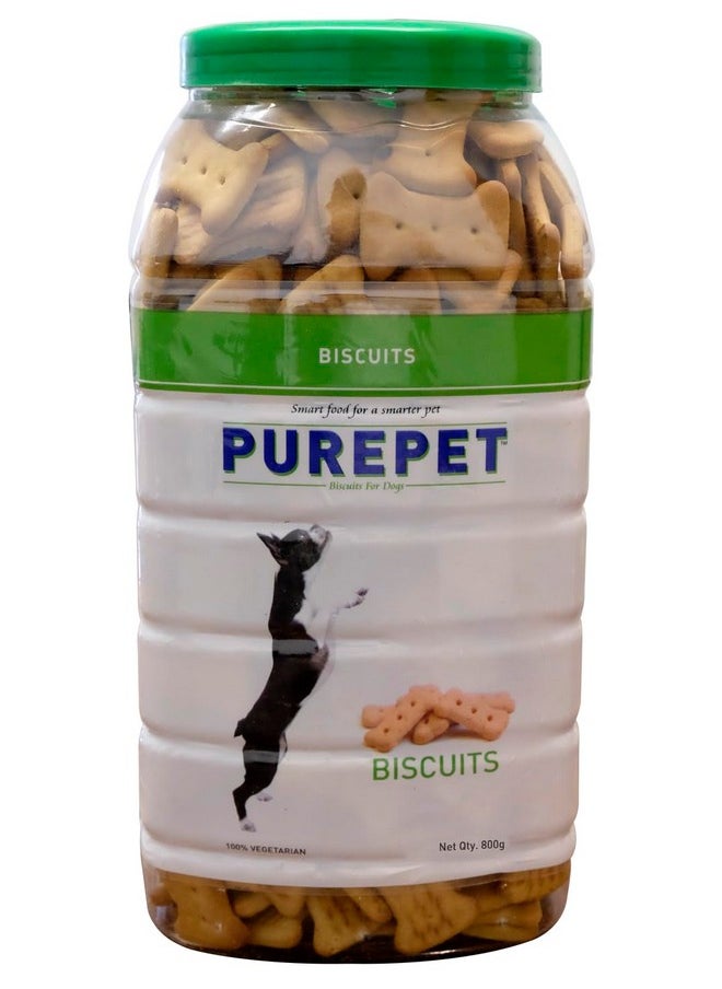 PUREPET Dog Biscuit Treats 100% Vegetable Flavour For All Life Stages 800Gm Pack  - Image 1