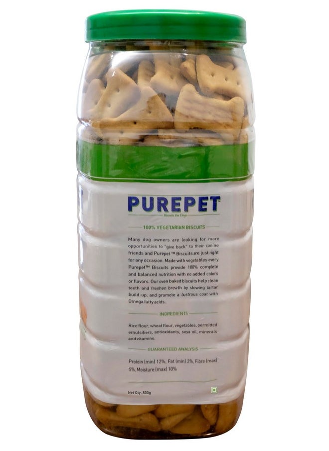 PUREPET Dog Biscuit Treats 100% Vegetable Flavour For All Life Stages 800Gm Pack  - Image 3