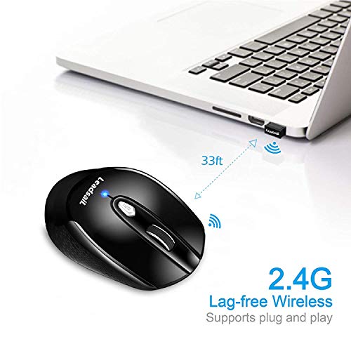 Leadsail Wireless Laptop Mouse, 2.4G Slim Portable, Less Noise, 6 Buttons, USB for Windows/Mac/Laptops - Image 2