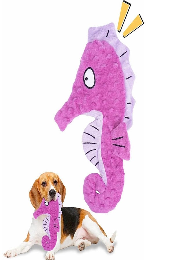 Artinova Dog Toys Squeaky Crinkle Purple Seahore, 1 Pack. No Stuffing Dog Toys for Puppy Teething Chewing, Durable Interactive Toys for Medium and Large Dogs - Image 1