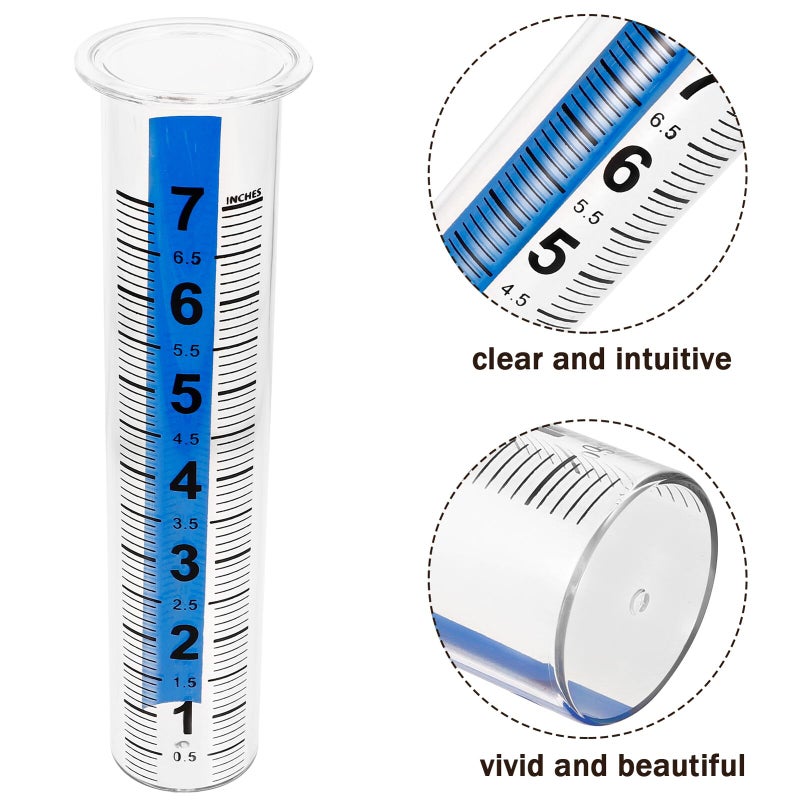 Blue Plastic Rain Gauge with Cone Shaped Measuring Cup for Outdoor Garden Lawn Weather Monitoring - Image 4