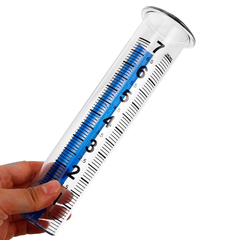 Blue Plastic Rain Gauge with Cone Shaped Measuring Cup for Outdoor Garden Lawn Weather Monitoring - Image 5