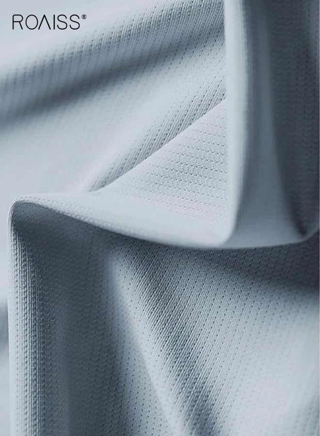 roaiss Mens Running Suit 2 Piece Marathon Training Set Quick Dry Short Sleeve Shirt and Shorts with Pockets Professional Athletic Gear for Summer Sports Fitness - Image 3