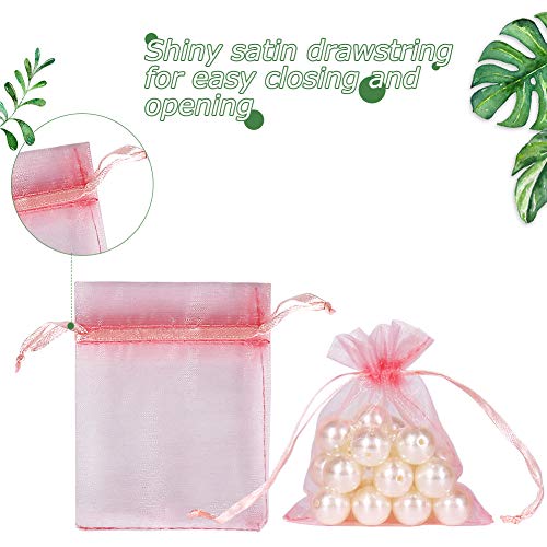 HRX Package Blush Pink Organza Bags 3x4 inch 100pcs, Mesh Gift Bags Jewelry Pouches Drawstring Empty Sachet for Shower Party Favor Present Giveaways - Image 4