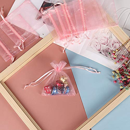 HRX Package Blush Pink Organza Bags 3x4 inch 100pcs, Mesh Gift Bags Jewelry Pouches Drawstring Empty Sachet for Shower Party Favor Present Giveaways - Image 5