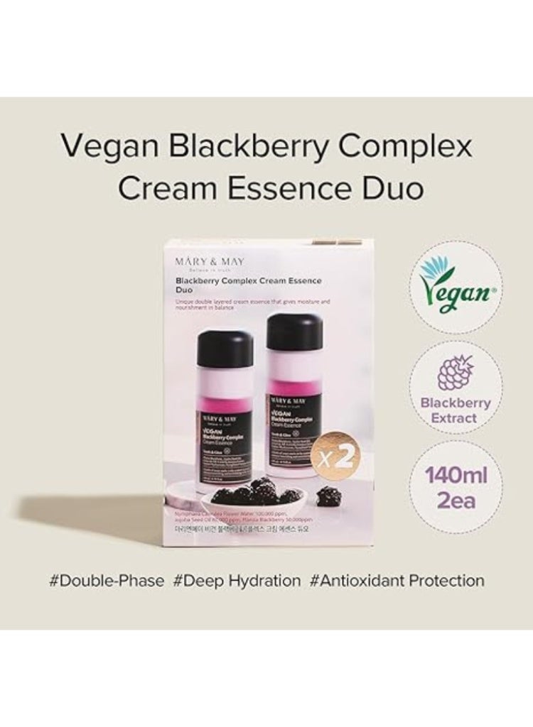 MARY & MAY Dry & Dehydrated Skin Repair Duo – Mary&May Vegan Blackberry Complex Cream & Essence for Barrier Strengthening, Deep Hydration & Anti-Oxidant Care - Image 3