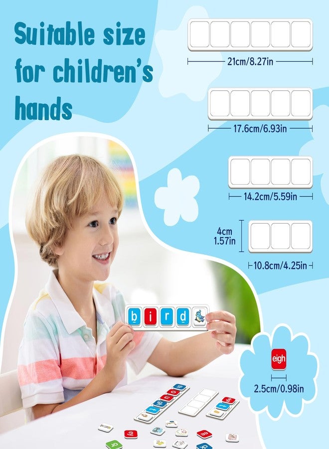 HugHush Magnetic Letter Tiles, Phonics Spelling Games Speech Therapy Phonemic Awareness Alphabet Fridge Magnets Learn to Read Science Reading Manipulative Elkonin Box Preschool Kindergarten Classroom - Image 4