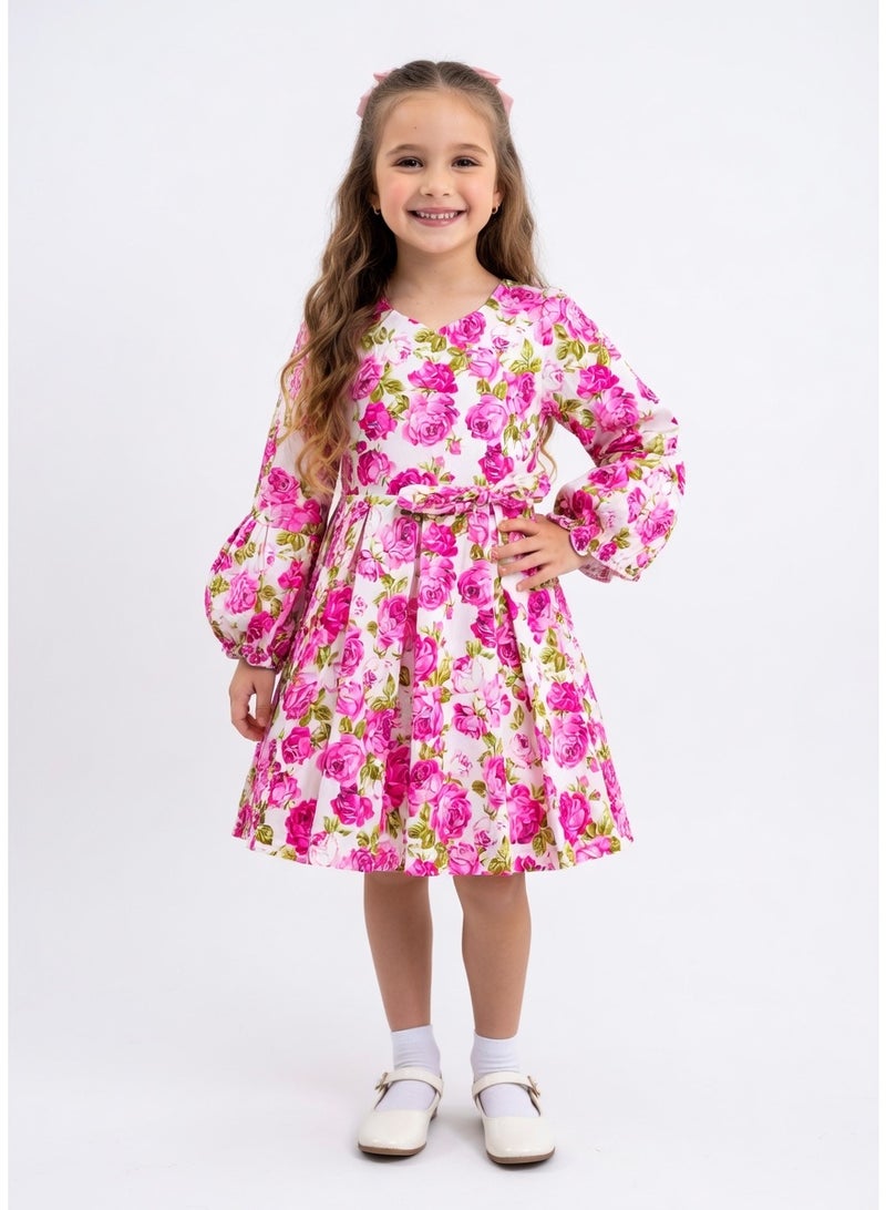 Queen FLOWER DRESS Pink Girls Party Dress, Princess Dress Party Wear Wedding Evening Formal Pageant Dance Gown for Birthday Kid Girls Elegant - Image 2