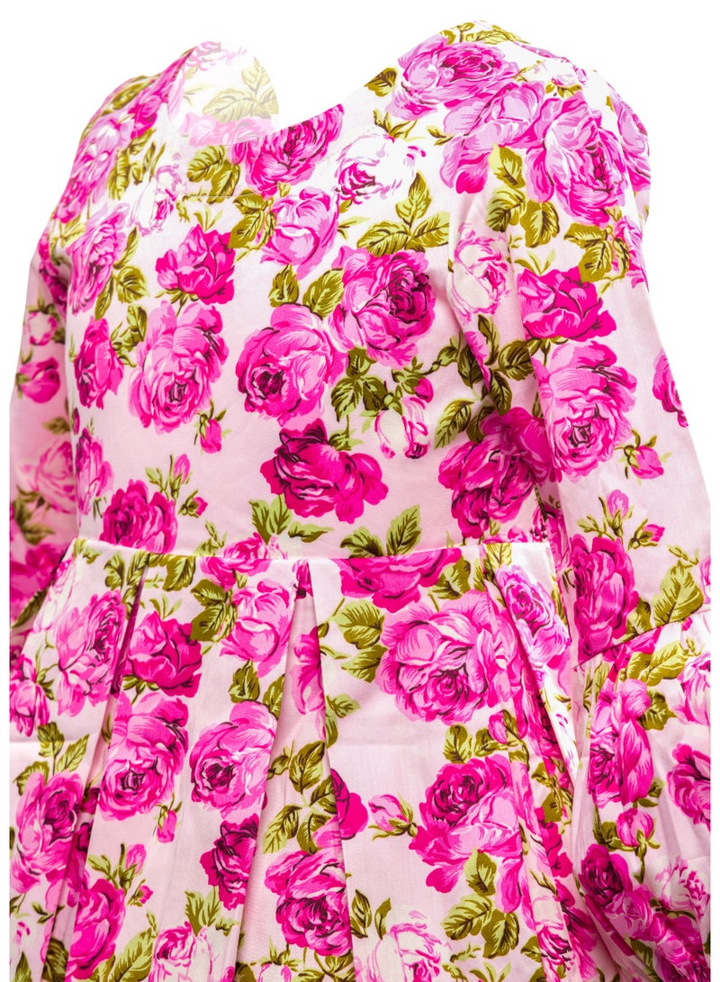 Queen FLOWER DRESS Pink Girls Party Dress, Princess Dress Party Wear Wedding Evening Formal Pageant Dance Gown for Birthday Kid Girls Elegant - Image 5