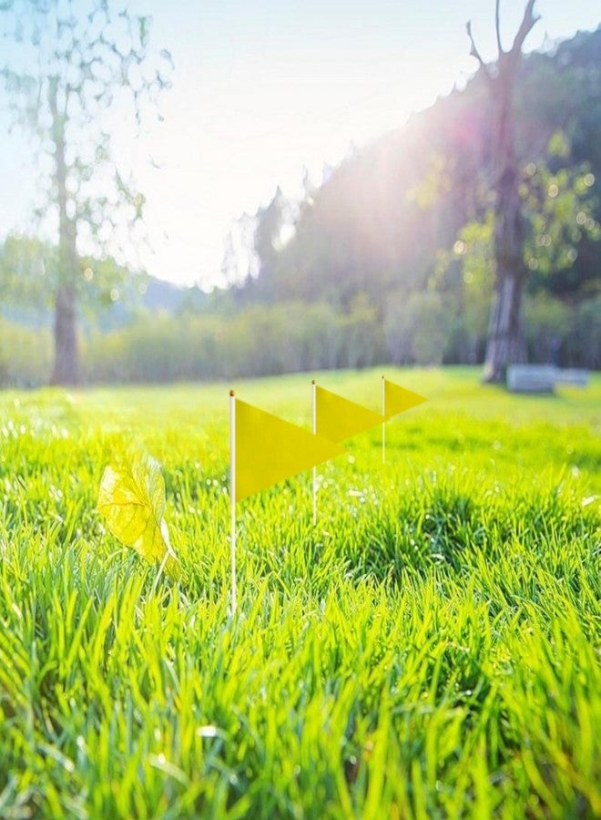 TrendPow 50 Pack Yellow Pennant Stick Flag, Small Mini Solid Color Hand Held DIY Blank Flag On Stick, Party Decorations,Sports Club,School,Festival Celebration (Yellow) - Image 4
