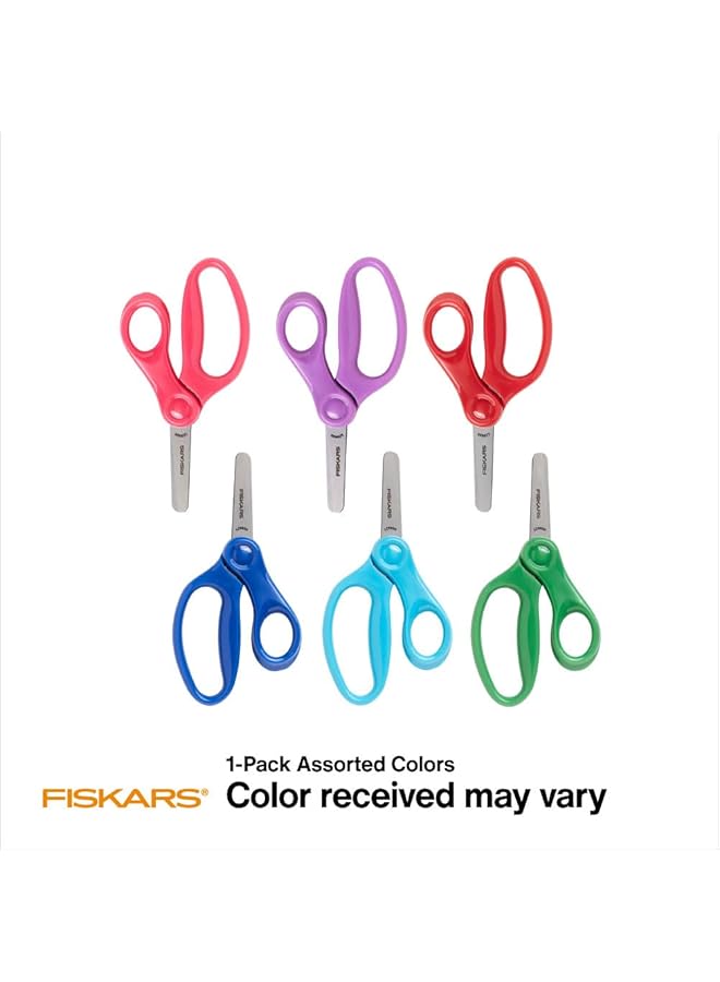 Fiskars 5 Inch Blunt Tip Kids Scissors For Kids Ages 4 7 Scissors For School Or Crafting Back To School Supplies Colors May Vary - Image 2