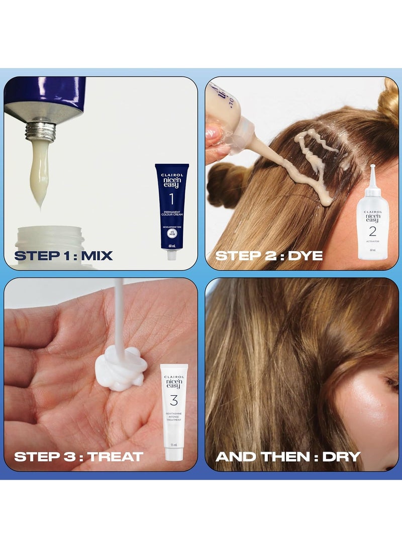 كلايرول نايس آند إيزي كريم نايس آند إيزي صبغة شعر دائمة ذات مظهر طبيعي مشبعة بالزيت بني رمادي متوسط - Image 5