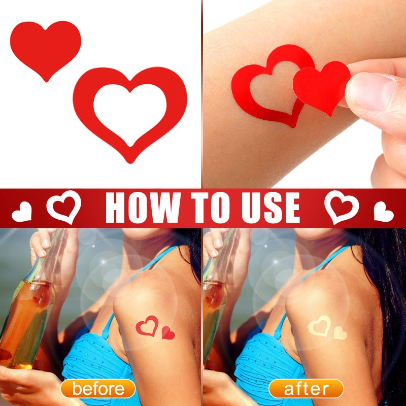 Fainne 400 Pieces Tanning Bed Stickers for Body Heart Labels Perforated Self Adhesive Small Sun Stickers for Tanning, 100 Pieces Per Roll, 1.2 x 0.8 Inches(Elegant Pattern) - Image 2