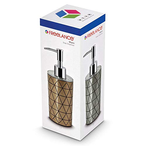 Freelance Miami Polystyrene Soap Dispenser for Wash Basin, Silver - Stylish Liquid Handwash/Hand Wash Bottle - Plastic Bathroom Lotion/Shampoo Pump Bottles for Home/Kitchen - Stronger Than Ceramic - Image 3