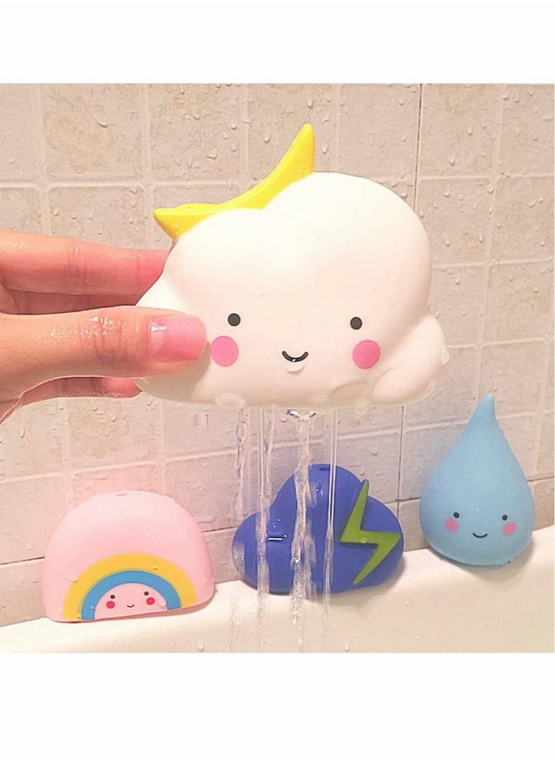Generic - 4 Pack Children's Soft Water Toys Bath Toys for Toddlers Hair Wash Tool Swimming Pool Toy Gift Set 4 Include Rain Cloud Rainbow Thunder Cloud - Image 1