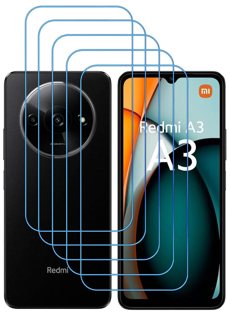 ACLIX 5 Pieces Antistatic ESD Dustproof Premium Quality High Definition Clear Tempered Glass Screen Protector Designed For Xiaomi Redmi A3 - Image 1