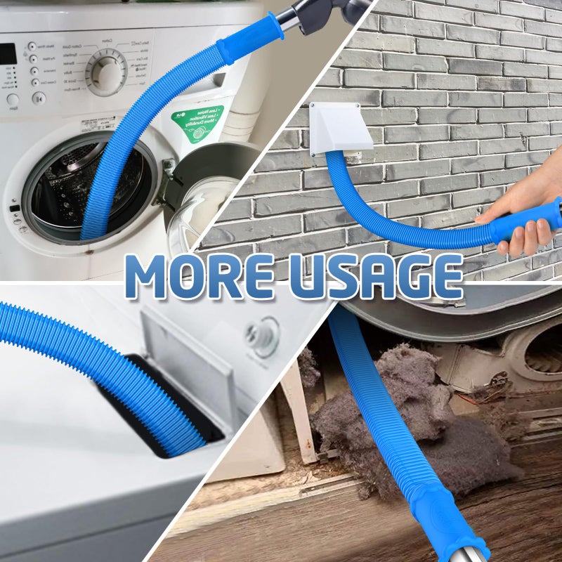 PetOde 2 Pieces Dryer Vent Cleaner Kit Compatible with Most Vacuum Cleaner, Dryer Lint Brush and Vacuum Hose Attachment with Universal Connector, Quickly Lint Remover - Image 3