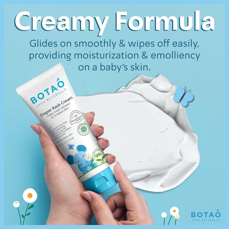 BOTAO Babys Natural Diaper Cream  Organic Diaper Cream EWG Verified  Naturally Soothes Baby Rashes  Baby zinc Ointment Natural  For Sensitive Skin with Aloe Vera  Calendula 25Oz - Image 5