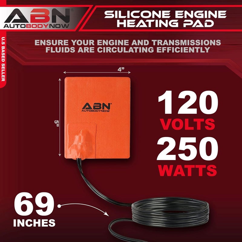 ABN Silicone Heater Pad Car Battery Heater Pad Engine Block Heater Pad Oil Pan Heater Pad, 4x5 Inch – 120V 250 Watt - Image 2