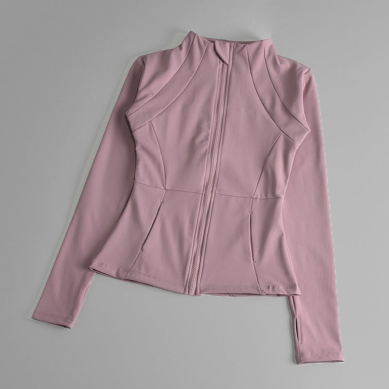 Generic Womens Yoga Jacket Slim Fit Zip-Up Running Top Clear Blue  - Image 2