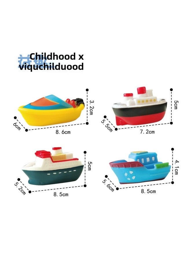 2024 Macaron Color Children's Oversized Ship Suit Summer Baby Water Transport Toy Boat-Color:Four Boats - Image 4