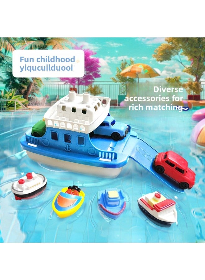 2024 Macaron Color Children's Oversized Ship Suit Summer Baby Water Transport Toy Boat-Color:Four Boats - Image 3