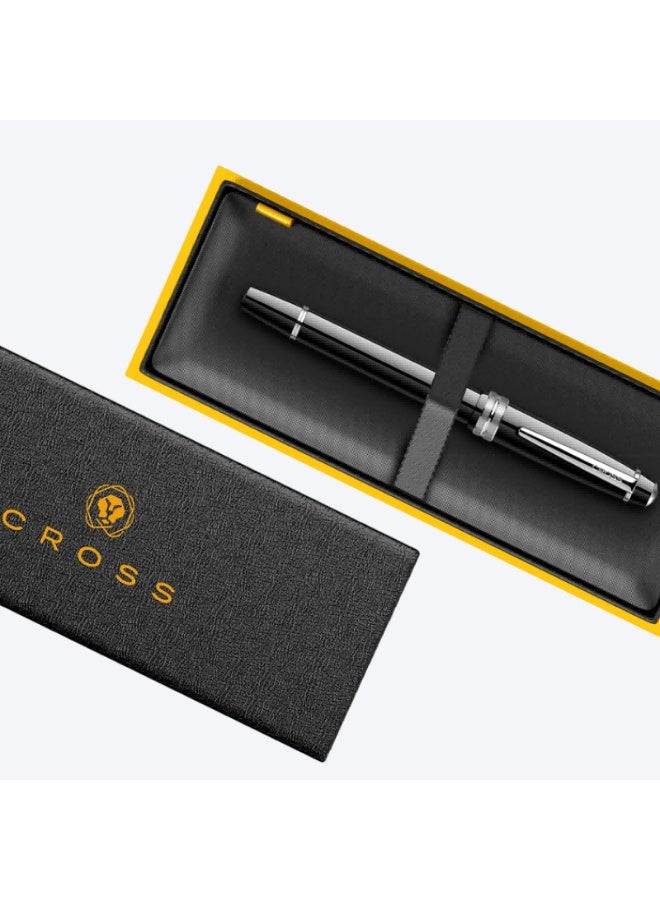 كروس قلم حبر كروس بيلي لايت، مصنوع من الراتنج الأسود المصقول مع سن ذهبي رفيع - Image 5