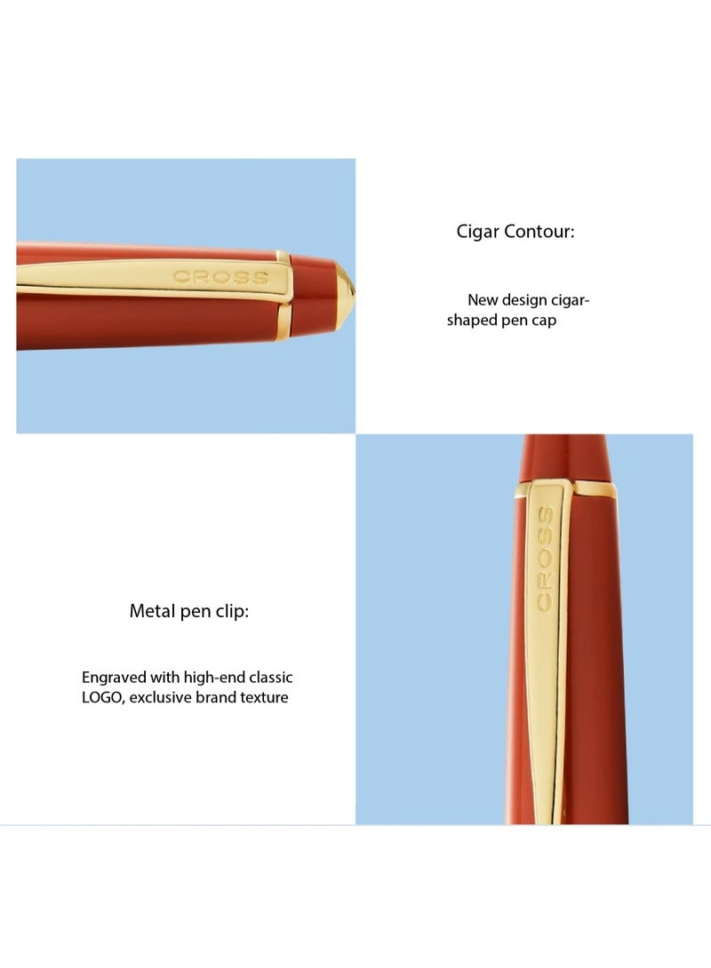 كروس قلم حبر كروس بيلي لايت، مصنوع من الراتنج الأسود المصقول مع سن ذهبي رفيع - Image 4