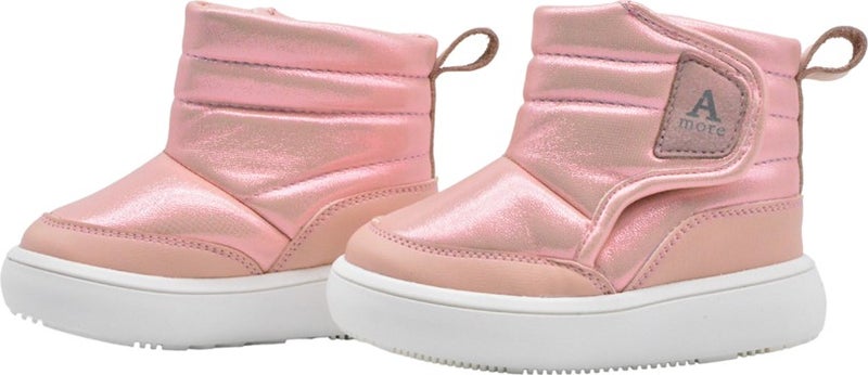 Kids A More Maya Plush Furry Baby Girl Boots Powder Color - Image 2
