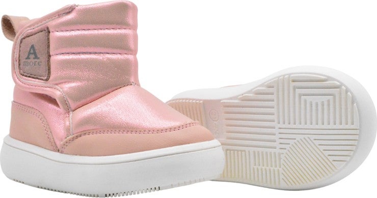 Kids A More Maya Plush Furry Baby Girl Boots Powder Color - Image 3