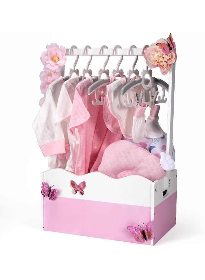 GiftAmaz Pink Wooden Baby Shower Crate Closet - Image 1