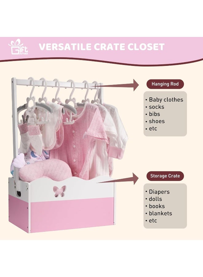 GiftAmaz Pink Wooden Baby Shower Crate Closet - Image 3