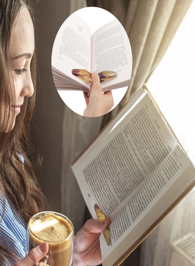 اياستي حامل صفحات الكتب Easety المكون من 4 قطع، مصنوع من الراتنج، متعدد الألوان، إكسسوارات كتب، هدايا لمحبي القراءة من النساء والرجال (لون منعش). - Image 5