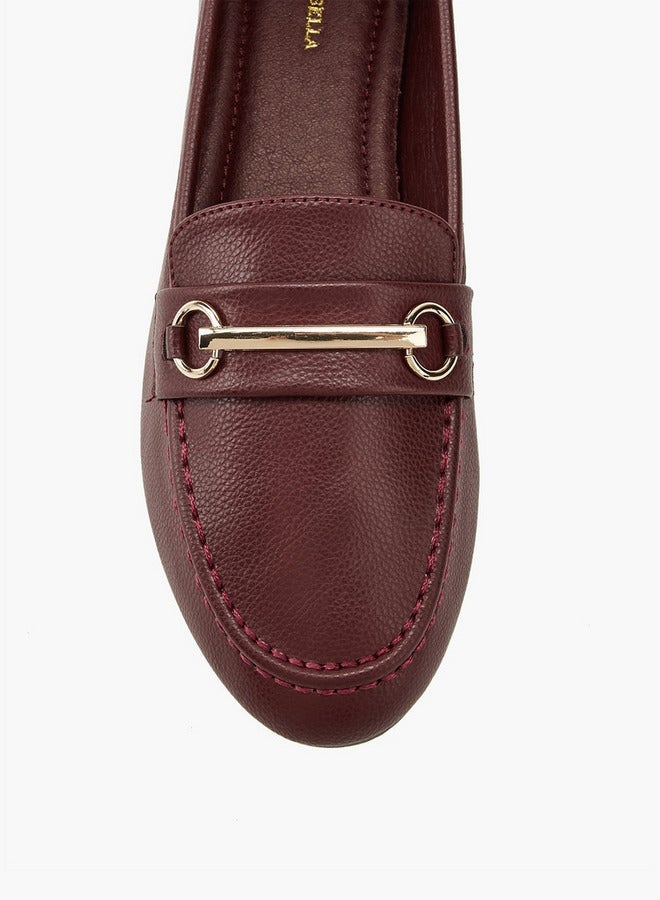 Flora Bella By Shoexpress Metallic Accent Slip-On Loafers - Image 4